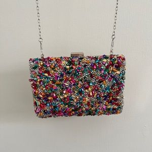Multicolor Jeweled Clutch